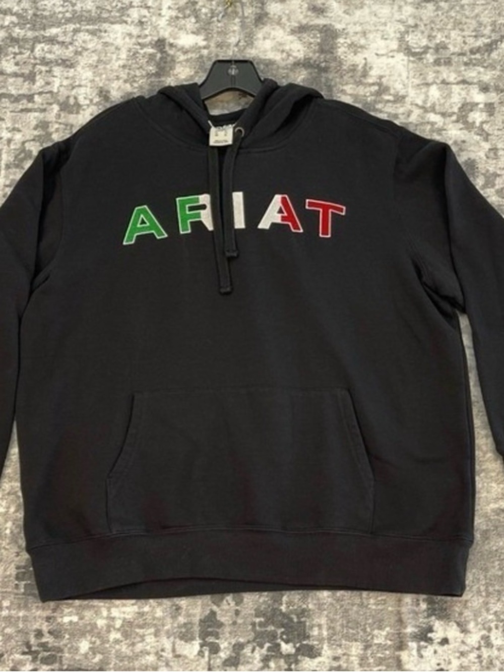 Ariat Black Pullover Hoodie with Tricolor Lettering